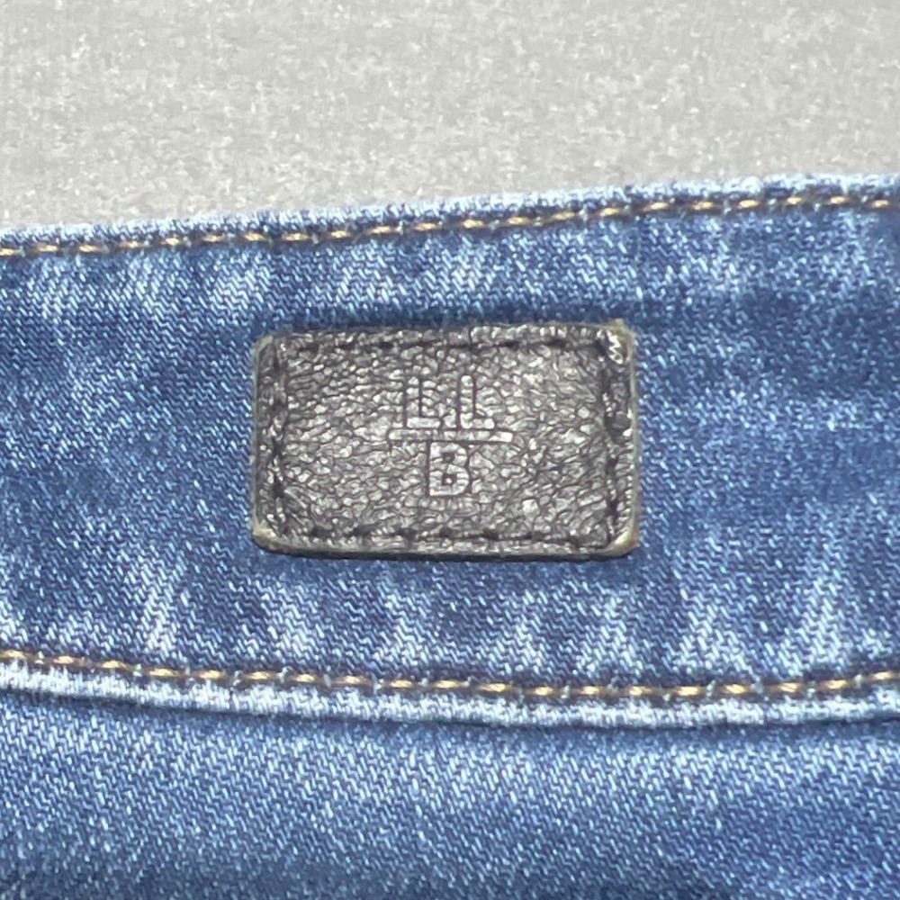 LL Bean Signature Modern Straight Leg Flannel Lined Jeans Blue Plaid Cuff 6 - Picture 12 of 14